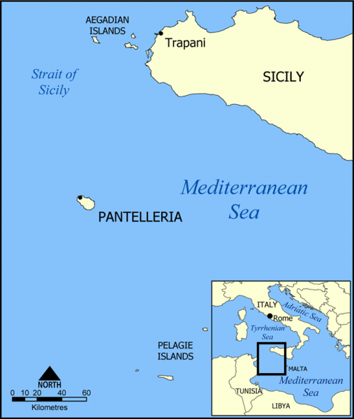 Mappa dell'isola di Pantelleria