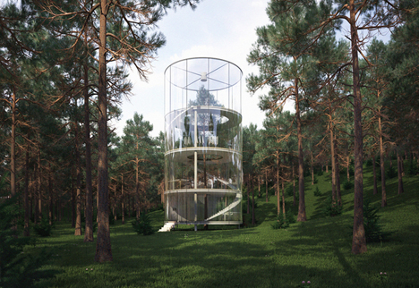 Glass Cylinder Wraps House_Almaty_A. Masow Design Studio 