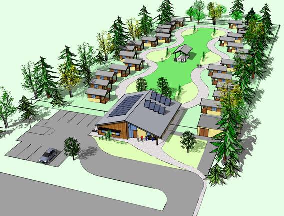 Il progetto del Quixote Village, il villaggio di casette per senzatetto di Olympia, Washington