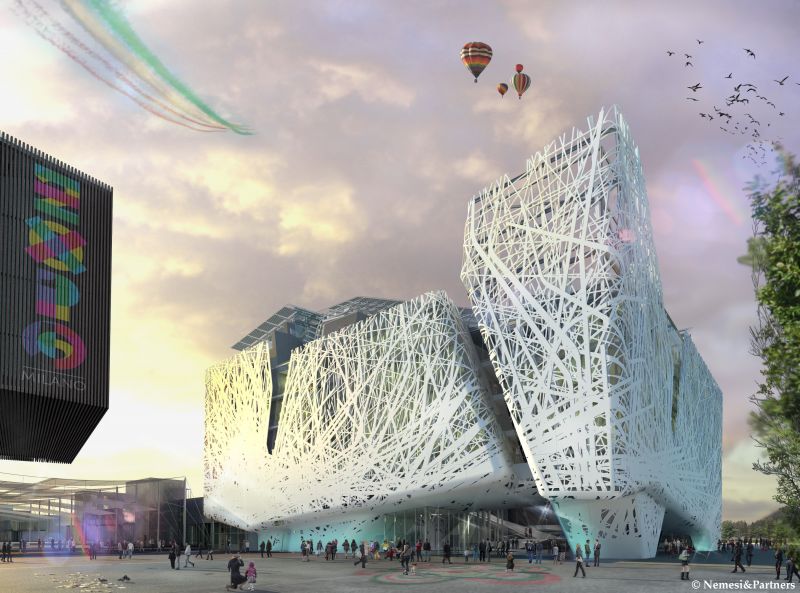 Rendering ufficiale di palazzo italia.