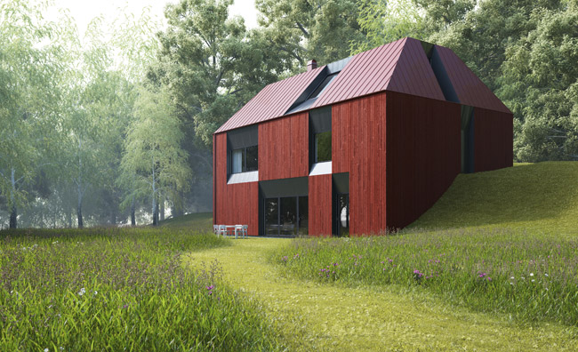 Tind, serie di case scandinave prefabbricate in legno, modello più grande