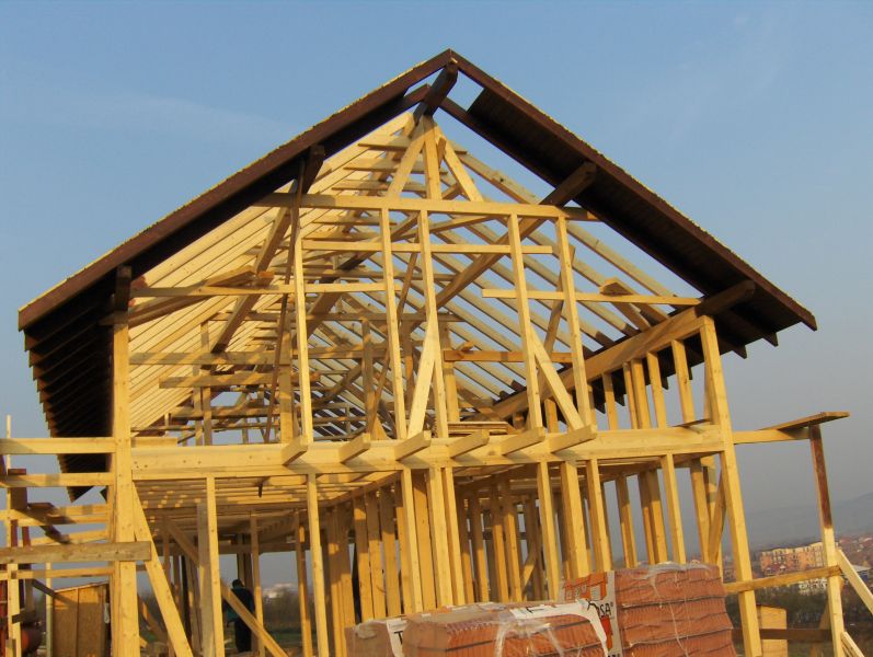 Struttura di una casa prefabbricata in legno