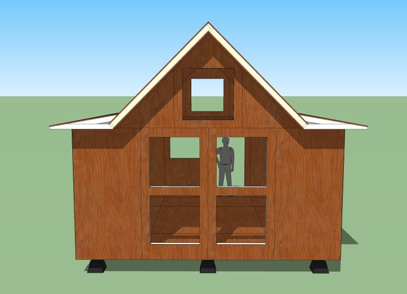 Disegno grafico casa prefabricata in legno