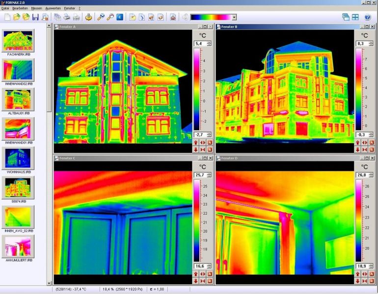 Software che permette di analizzare le immagini termografiche di un edificio