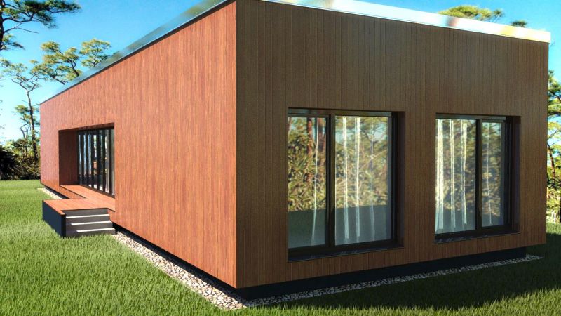 Casa prefabbricata in legno con infissi posizionati a nord Casa prefabbricata in legno con infissi posizionati a nord