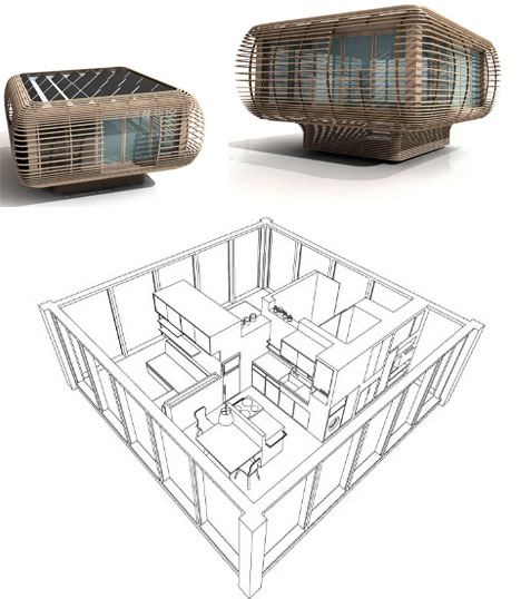 Progetto di una casa prefabbricata in legno dalla forma particolare Progetto di una casa prefabbricata in legno dalla forma particolare