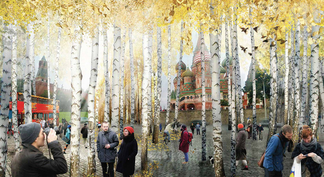 Rendering dello Zaryadye Park 