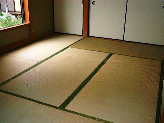 Il pavimento giapponese rivestito di tatami