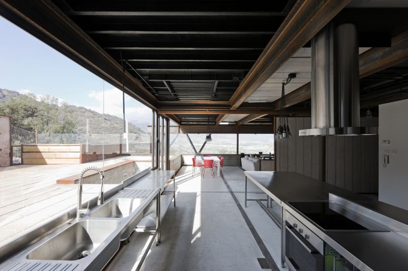 Zona giorno della Caterpillar House