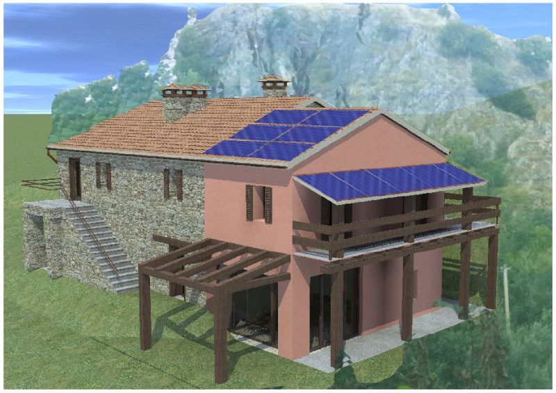 SassoErminia B&B, altra immagine del progetto con fotovoltaico sul tetto