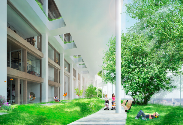 Green Living City, giardini e parchi all'interno della struttura