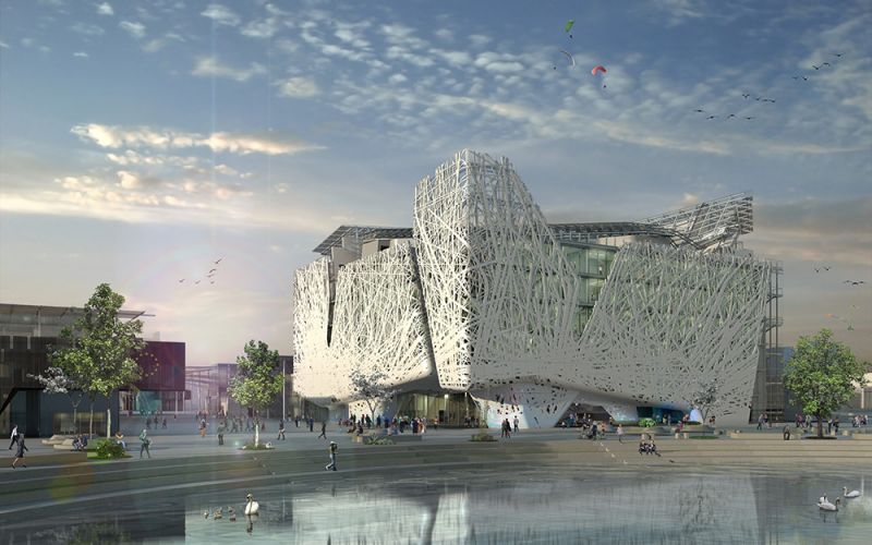 La facciata esterna di Palazzo Italia