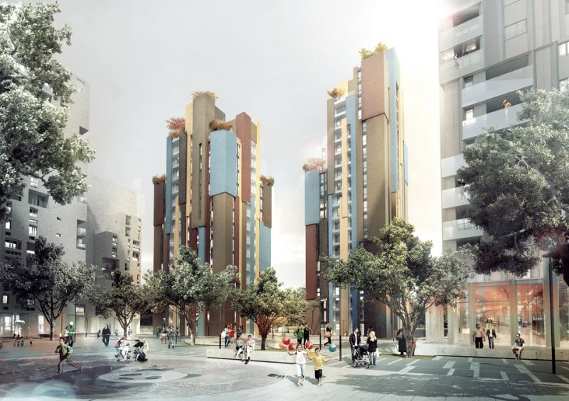 MCA, render del Villaggio con le tre torri di Christian Chierici