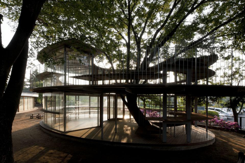 Ring Around a Tree, progettato allo studio di architettura Tezuka Architects