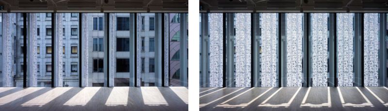 L'effetto della facciata dall'interno di un edificio