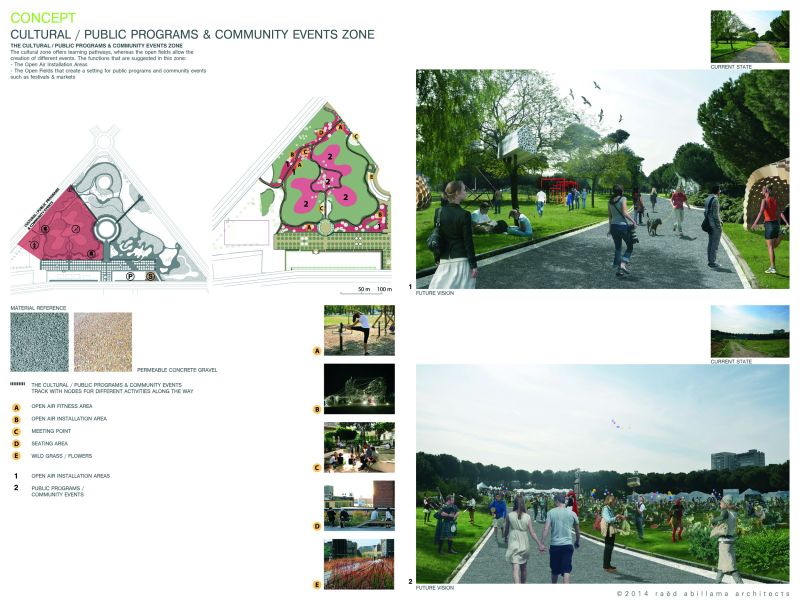 Holcim Awards Silver - Evergreen Citt&agrave;: recupero della pineta, zona di Beirut, Libano. Percorsi e campi aperti offrono eventi culturali. 