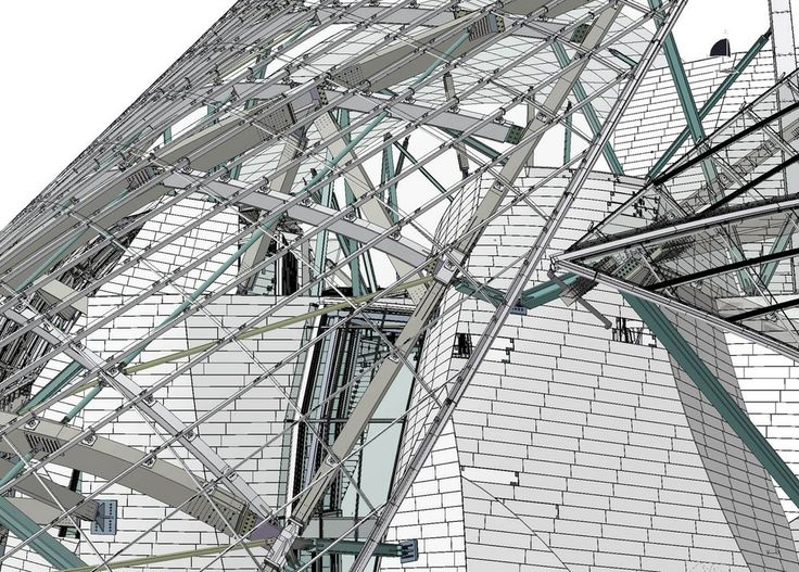 Il complesso sistema in acciaio e vetro dell'edificio Una struttura ardita nel polmone verde di Parigi
