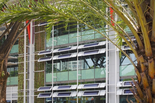 La facciata dell'edificio