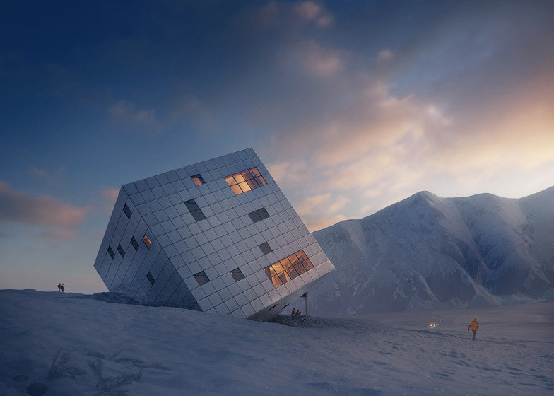 Il cubo di ghiaccio posa su un vertice
