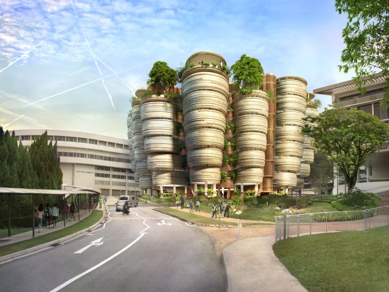 Learning Hub visione frontale del complesso universitario