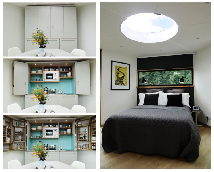 Hivehaus La cucina e la camera da letto